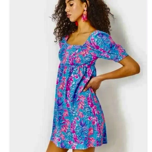 LILY PULITZER cotton dress size 4 beautiful floral print - Picture 8 of 9